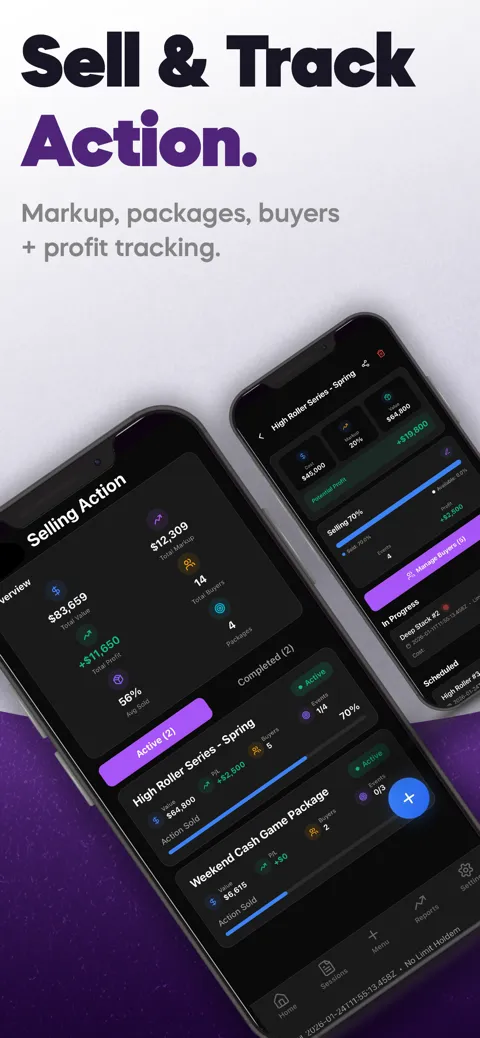 PokerBox: Sell and track action